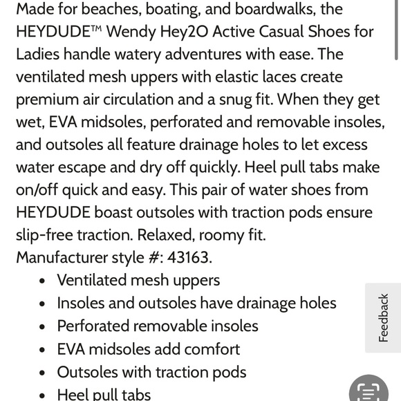 HEY DUDE WENDY H20 Active Shoes - Picture 2 of 5